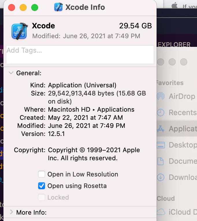run xcode roseta 2 help build react native on MacBook Pro M1